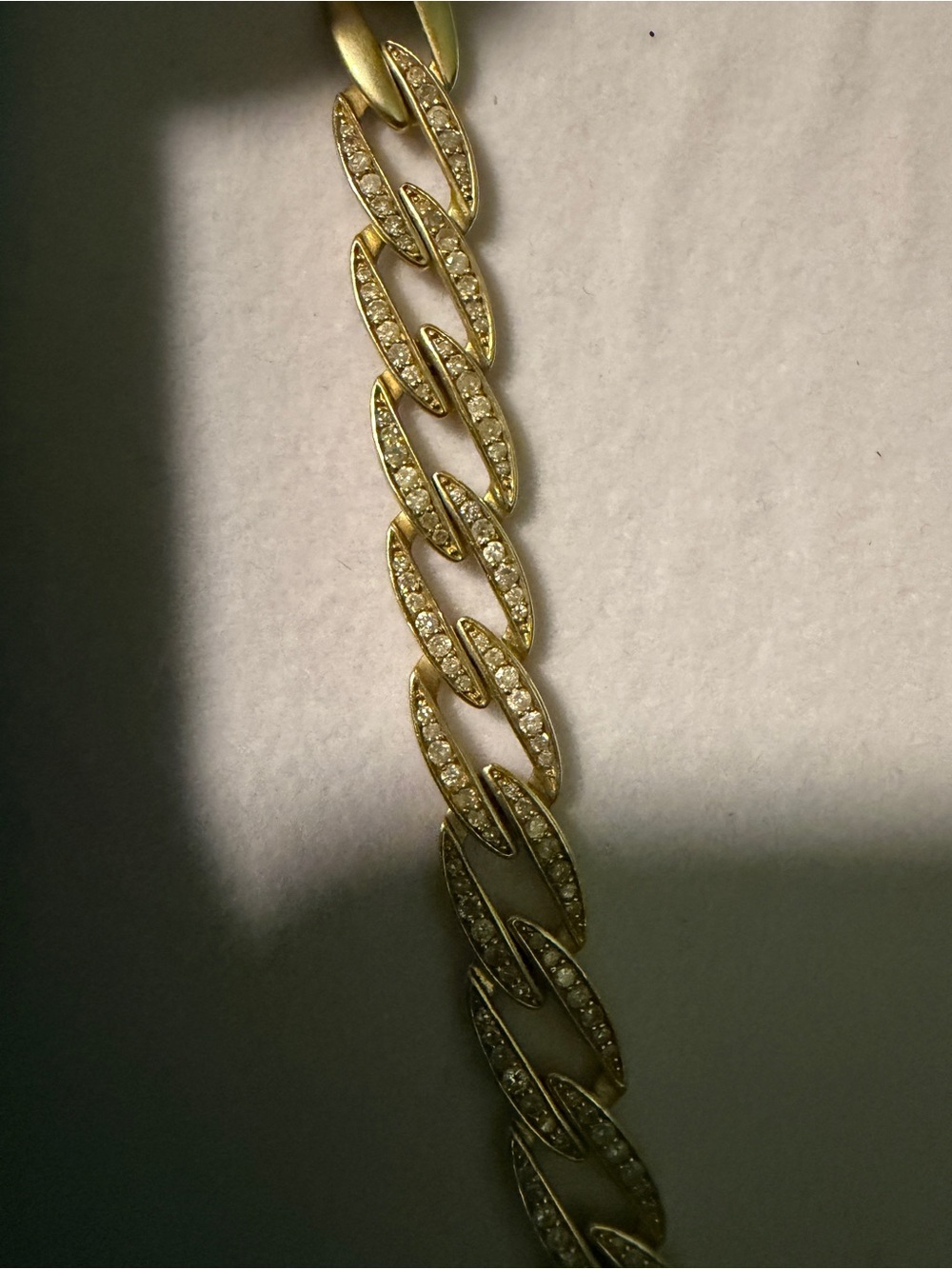 Effy Yellow Gold Curb Link Necklace with Diamonds - Picture 4 of 7